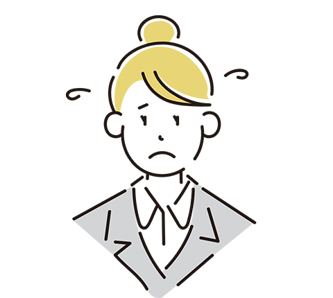 来場率の低さに不安を感じている女性のイラスト