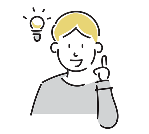 友達に情報を共有しようと思いついた男性のイラスト